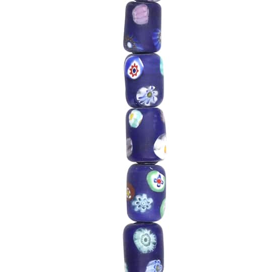 12 Packs: 12 ct. (144 total) Blue Millefiori Tube Beads by Bead Landing&#xAE;